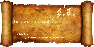 Graser Barnabás névjegykártya